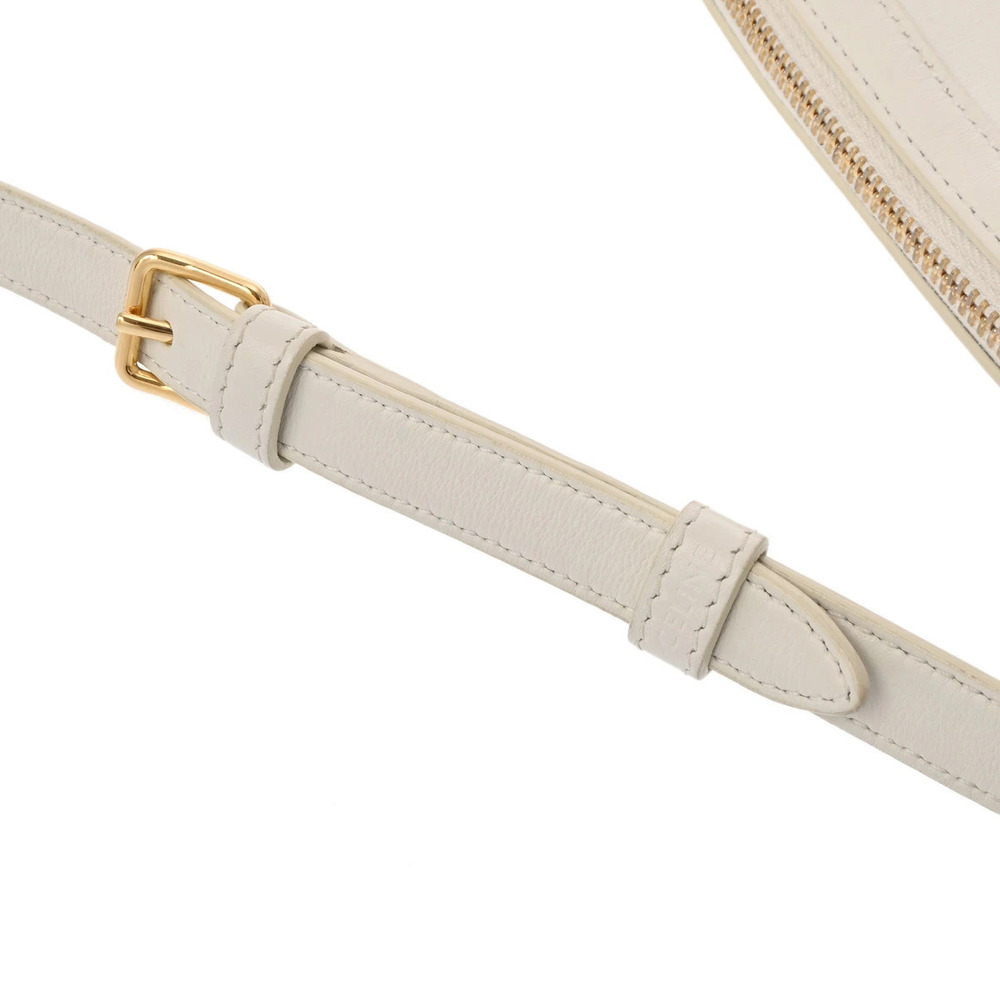 Celine White Cuile Leather Shoulder Bag Triomphe White - Picture 4 of 9
